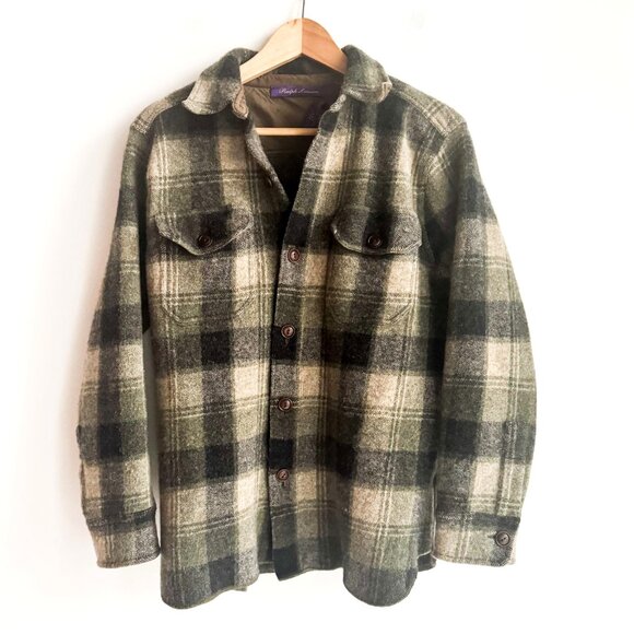 Ralph Lauren Purple Label 50th Anniversary Wool Cashmere Plaid Shacket  M - Picture 2 of 10